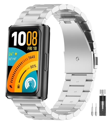 [ULIGADUO] �����p�x���gFor HUAWEI Band 11 Pro/Aluminum Edition��p �E�H�b�`�o���h �y�ʃ`�^�������� (�V���o�[)