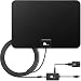 Produktbild 28 dB Aktive HDTV Antenne mit abnehmbarem Verstärker 1byone Super-Flat DVB-T Zimmerantenne für DVB-T/DVB-T2 kompatible Fernseher, Extra Dünne Zimmerantenne mit Ständer, 3 Meter Koaxial Kabel, Schwarz