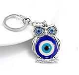 AutokraftZ Blue and Silver Evil Eye Keychain for Bike/Car – Stylish, Protective & Anti-Rust Key Ring, Durable Design, Perfect for Riders & Drivers, Adds Unique Touch to Your Vehicle (Pack of 1)