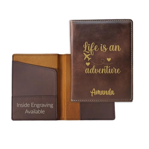 Custom Leather Passport Holder – Personalized Travel Wallet for Men & Women – Slim Passport Cover & Card Slots
