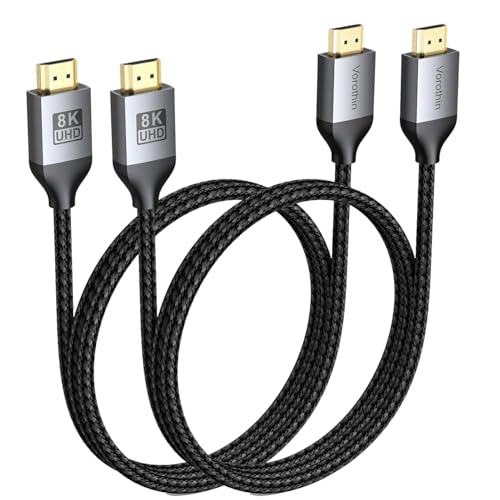 Câble HDMI 8K haut débit lot de 2 cordons eARC 48 Gbit/s pour écran PC et TV