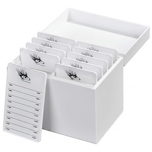 Étui à cils en acrylique blanc avec 10 couches de rangement pour les salons de beauté