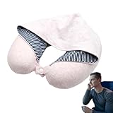 Pzuryhg Almohada de viaje con capucha, soporte para dormir, reposacabezas de cuello, almohadillas de hombro de viaje, cuna portátil con capucha, cojín de soporte de avión, 12.6 x 4.33 pulgadas