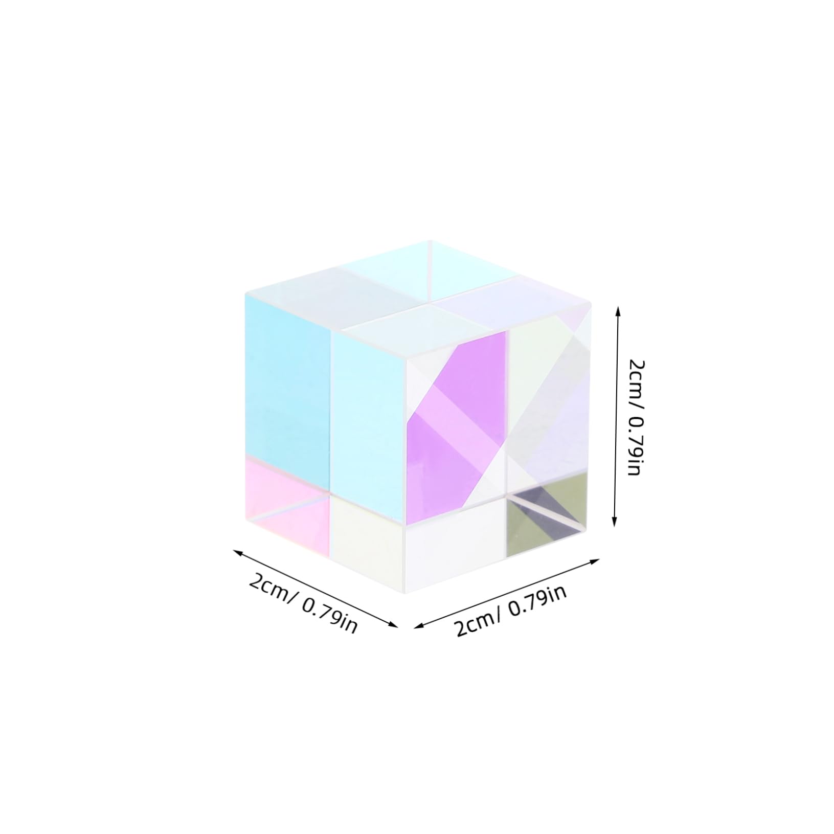 OKUMEYR Elegant Decorative Prism Cube Light Refraction Dispersion Made of Glass Sturdy and Functional
