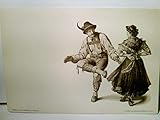  Paul Knäbchen in Zöblitz. Künstler Litho / AK s/w. Verlag Gerlach & Schenk in Wien No 30. Tanzendes Paar in Tracht, ca 1900 ungel. Brauchtum, Trachten, Tanz, Kunst