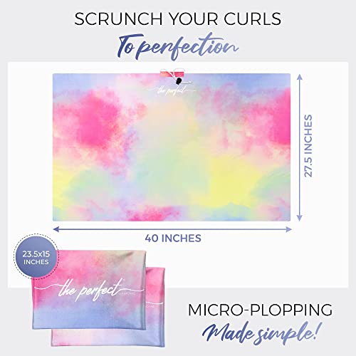 THE PERFECT HAIRCARE Microfiber Hair Plopping Towel Set – Super Absorbent Anti-Frizz Hair Drying Wrap + 2 Curl Scrunching Towels – Fast Drying, Lightweight Wrap for Women, Girls & All Hair Types - Thumbnail 3