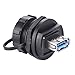 CHHLIUT USB 3.0 Connector Female to Female IP67 Waterproof Connector Industrial Standard Double Head Coupler Adapter Socket Plug Panel Mount with Dust Cap