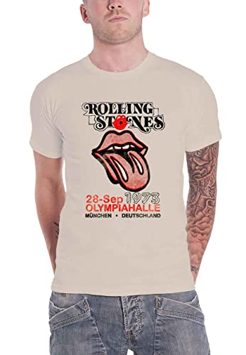 The Rolling Stones T Shirt Munich 1973 Flyer Nouveau Officiel Homme Sand - Les Beatles, Paul McCartney, John Lennon, RIngo Starr, George Harrison The Rolling Stones T Shirt Munich 1973 Flyer Nouveau Officiel Homme Sand