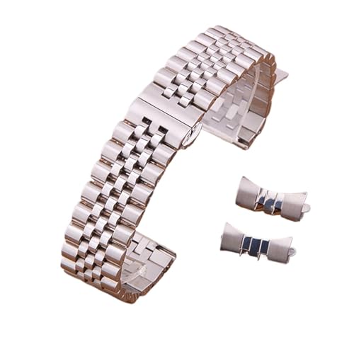 Bracelet montre acier inoxydable Run Ken à maillons d'extrêmité plats et incurvés
