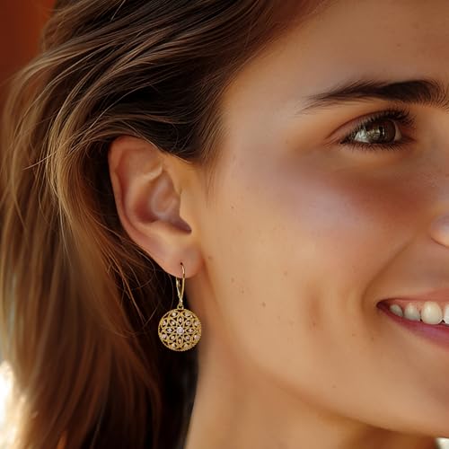 Ross-Simons 0.10 ct. t.w. Diamond Circle Drop Earrings in 18kt Gold Over Sterling2