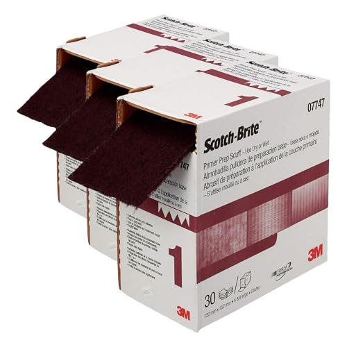 Image of Cubitron Scotch-Brite Primer Prep Scuff 07747, 4-3 /4 in x 15 ft (Pack of 3)