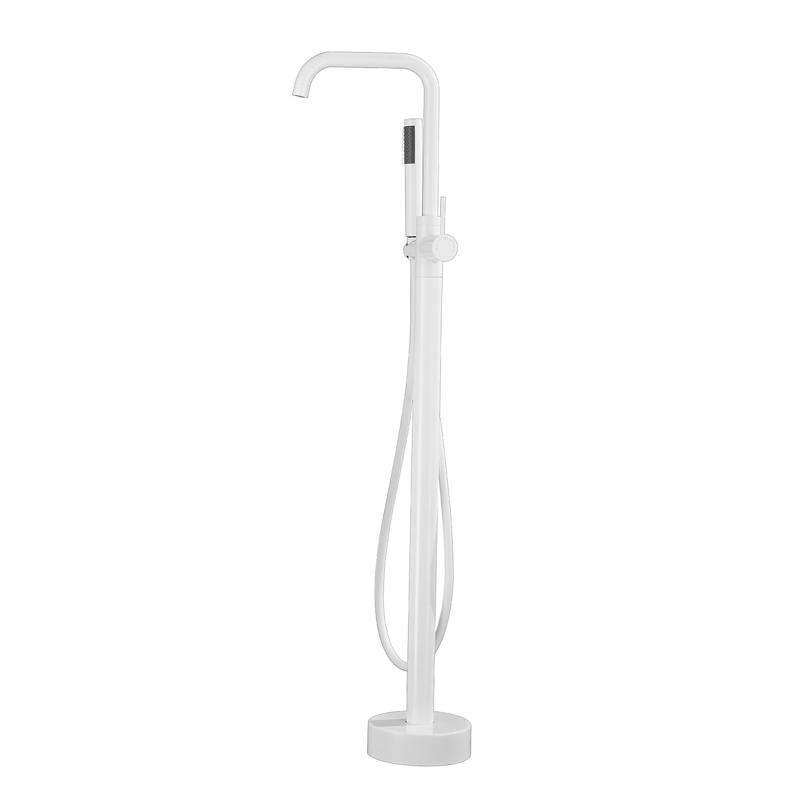 NZPOST standing Bath Shower Mixer Tap White 360 Degree Rotating Tap Bath Mixer Taps with Shower Set-A