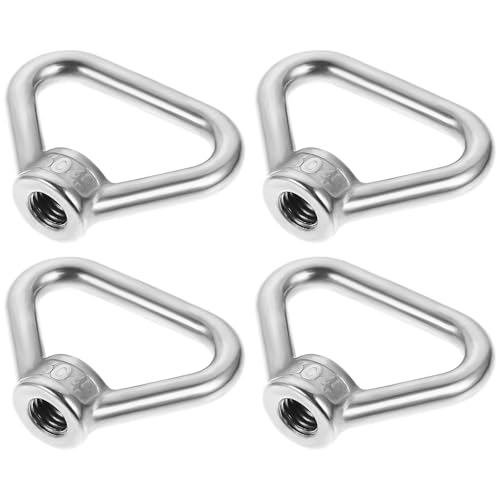 Luxshiny 4pcs M10 Triangle Ring Nut Stainless Steel Threaded Lifting Eye Nut Screw Fastener for Industrial Hardware and Rope Fitting