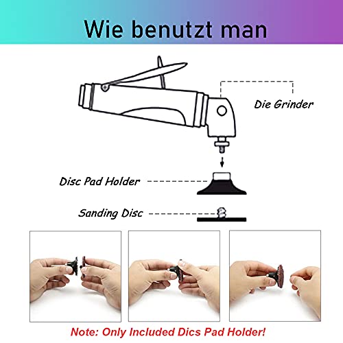 Mesee 2 Stück Roll Lock-Scheiben Halter, Disc Pad Halter Schleifteller mit 1/4 zoll Schaft für Roll Lock Runde Drehwerkzeug Schleifen Polier-Finish Conditioning Discs