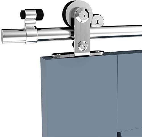 6.6FT/201cm Herraje Puerta Corredera Acero Inoxidable, Herraje para puerta Sistema Carril de acero inoxidable madera puerta corredera Puerta Corredera