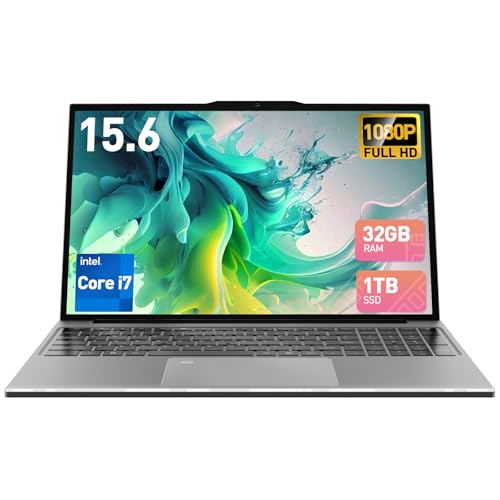 Laptop 2025 de 15,6 polegadas, 32 GB de RAM, SSD de 1 TB, Intel C...