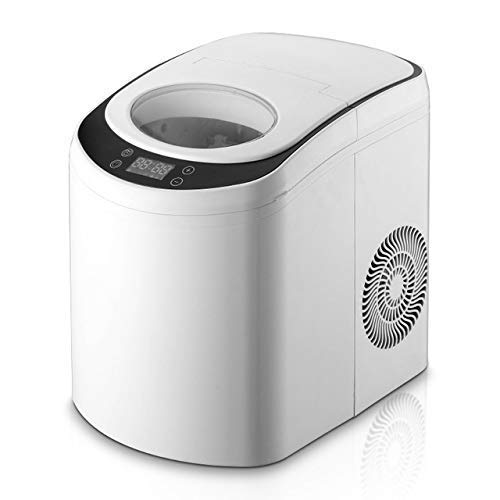 Máquina fabricadora de hielo con pantalla LCD y temporizador inteligente: cubos listos en 6 minutos, producción de 12 kg en 24 horas, portátil y compacta para mostrador, bar o hogar