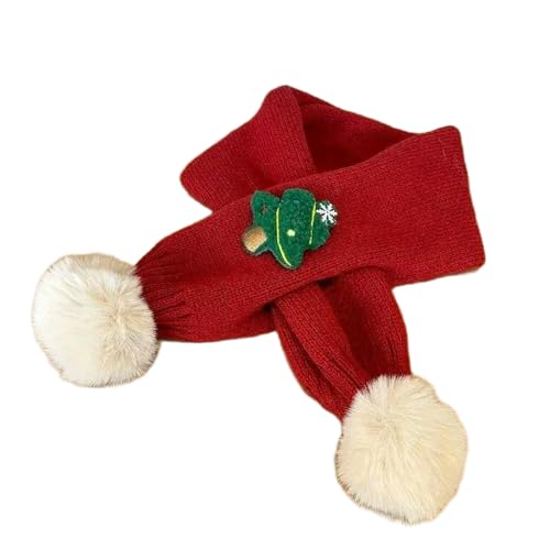 Écharpe de Noël enfants tricotée rouge solution col fermé anti-vent