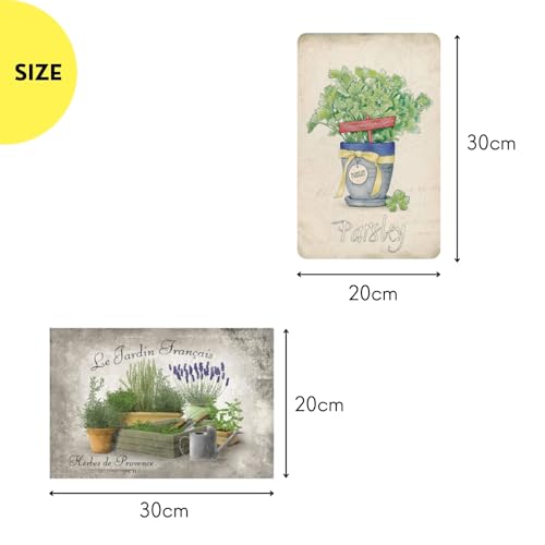 ブリキ看板 ガーデニング 20×30cm H:バジル ボタニカル ハーブガーデン レトロ 壁飾り インテリア 雑貨 アメリカン ヴィンテージ プレート NYANDELMO ND-0332-R04-H-1011-256 [5]