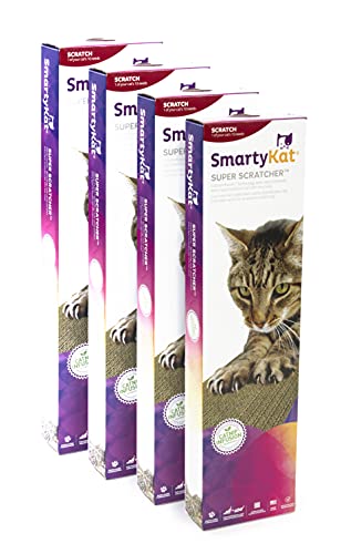 SmartyKat Super Scratcher Wide Corrugated Cat Scratcher for Cats & Kittens, Features Catnip Infusion Technology & Less Mess, Recycled Material, Brown