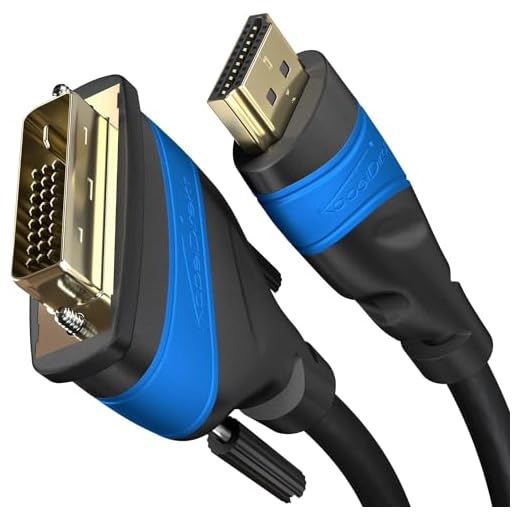 KabelDirekt – 0,5m HDMI- till DVI-kabel (DVI-D 24+1 med höghastighet, 1080p full HD 3D) TOP-serien