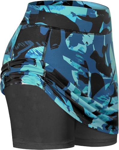 Image of Mehrang Skirt with Shorts for Women's & Girl's Solid High Waist Flared Skater Short Mini Skirt