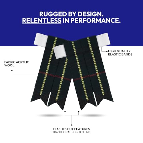 Image of Scottish Tartan Kilt Flashes with Elastic Adjusters
