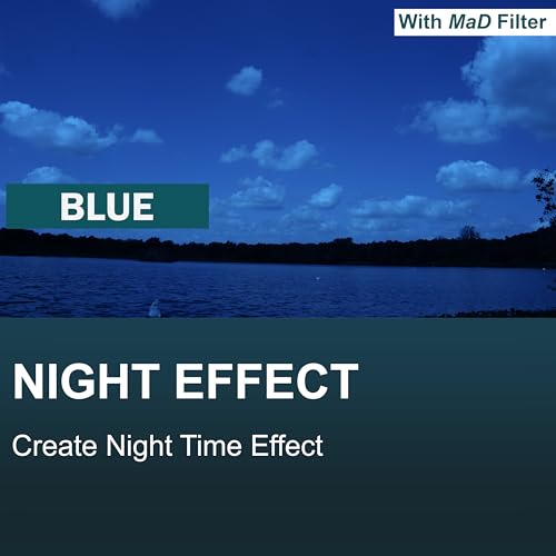 MaD Camera - 58mm Blauer Korrekturfilter - Reduziert Blendung & Verbessert den Kontrast - Premium Kamera-Objektivfilter für DSLRs