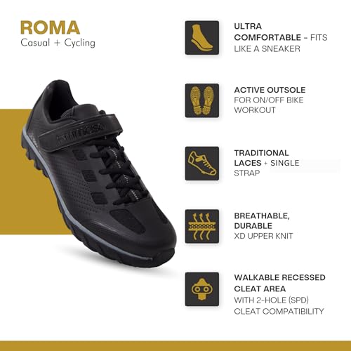 Image of Tommaso Mens Cycling Shoes - SPD Compatible Outdoor, MTB, Gravel & Mountain Bike Shoes - Walkable Design - Cleats Not Included