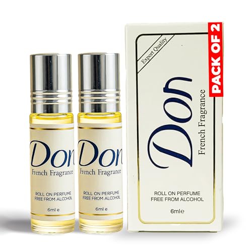 Don French Fragrance Oil Roll-On Premium Unisex Perfume Oil Luxury Don Attar Travel-Friendly Roll On Scent Oil 6ml (2-Pack)