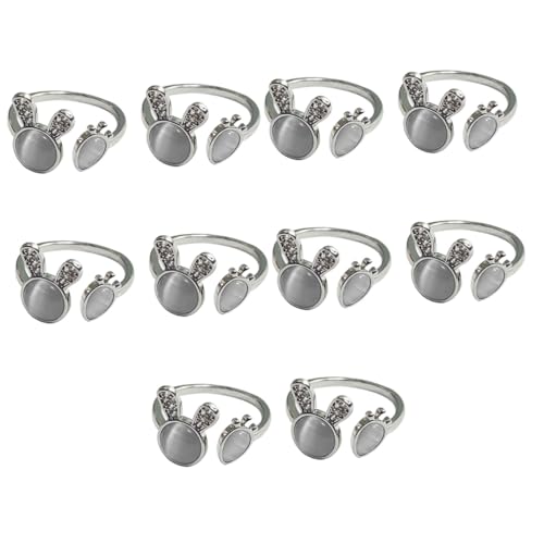 Bague ouverte lapin et carotte Healeved en argent au design minimaliste raffiné