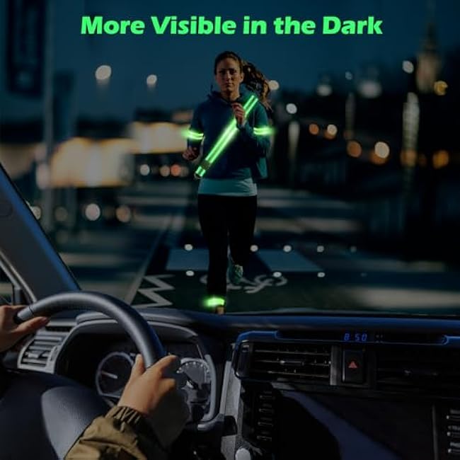 5 Pcs Reflective Running Gear, High Visibility Reflective Sash for Walking at Night£¬Reflective Vest with Reflective Armbands,Perfect for Men, Women and Kids Walking Running Cycling