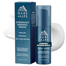 مصل الوجه Oars + Alps Overnight Renewal، مصل للوجه، يقلل من الخطوط الدقيقة والتجاعيد، للعناية بالبشرة المرطبة مع الببتيدات المضادة للشيخوخة، 0.7 أونصة سائلة
