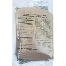 MRE Meals Ready to Eat Inspection 2025+ Emergency Food Ration Supply, Survival & Camping, Variety Pack, 1 SURE-PACK MRE Meal Bag, Spaghetti with Meat & Textured Soy Flour Sauce