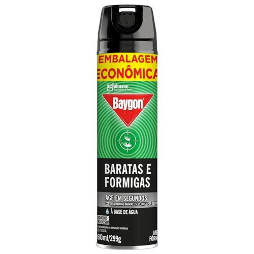 Baygon Inseticida Aerosol Mata Baratas e Formigas, Elimina Barata Até Nos Ninhos, 360ml