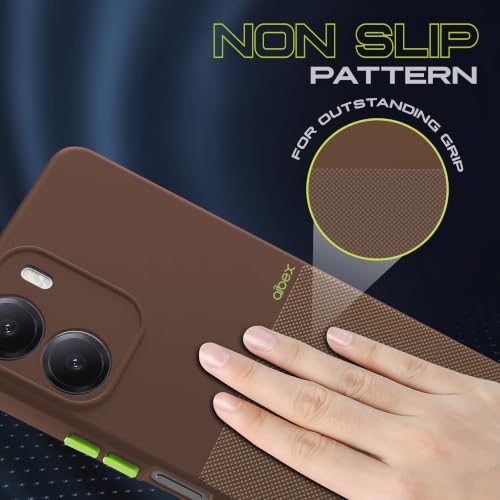 Image of AIBEX Premium Back Cover Case Compatible for Redmi 15A 5G | Scratch & Drop Tested Shockproof Matte Texture Case with Soft Microfibre Lining | Slim Fit Cover with Anti-Scratch Finish - Brown