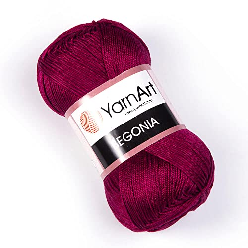 Image of Yarnart Begonia Yarn 100% Cotton, Premium Soft Cotton, for Knitting, Crochet & Amigurumi, Pastel & Shiny Colors, Baby Yarn, 1.76 Oz (50g) / 185 Yrds (169m) (0112)