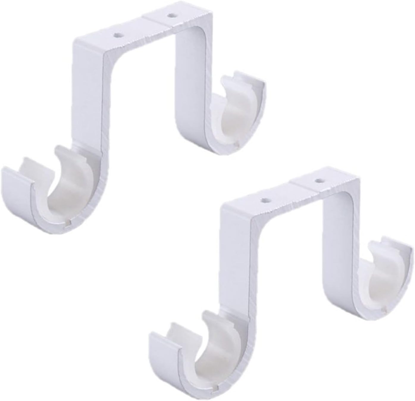 Support Hooks for Drapery Poles，Curtain Pole Brackets，2pcs Double Curtain Rod Brackets Window Hardware Hook Holder Hanger Home Decor