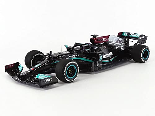 Minichamps Mercedes-Amg Petronas Formula One Team W12 E Performance 1:18-Lewis Hamilton-Bahrain GP 2021 Voiture Miniature de Collection, 110210144, Black/Green Cover