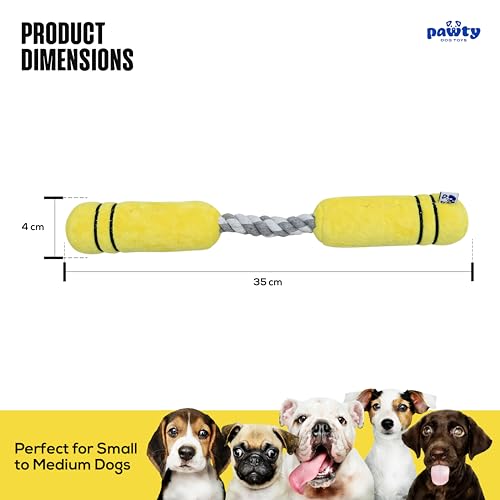 Pawty Dog Toys - Nunchucks Interactive Dog Toy - Parody Cute Plush Toy - Fetch & Tug of War - Parody Chew Toy - Cute Dog Gifts for Favorite Dog Birthday - Tough Chew Resistant Durable Strong Biters