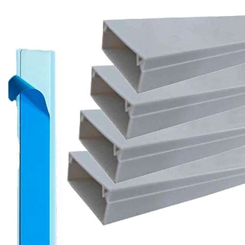 8 Metri Canaline Passacavi Da Muro, Canaline Con Biadesivo E Coperchio, Bianco, 4 Pezzi Da 2 Metri, 30Mm*15Mm