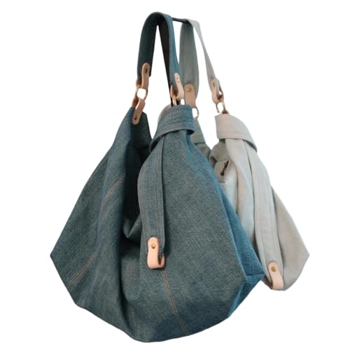 Bolsa de mão casual azul jeans para debaixo do braço, bolsa grande para mulher, bolsa de ombro casual, azul, azul