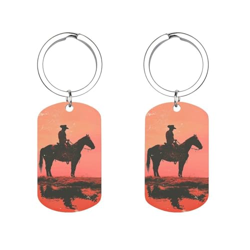 Horse Riding Silhouette Keychain