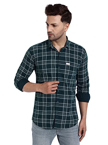 Image of Majestic Man Slim Fit Cotton Casual Check Shirt for Men