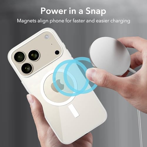 Image of amazon basics Clear Magnetic Case Cover for iPhone 17 Pro [Compatible with MagSafe Accessories] Slim Shockproof Magnetic Transparent Phone Cover Case