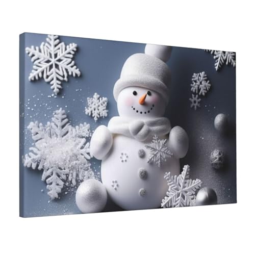 Toile bonhomme de neige pour illuminer un mur sombre de bureau ou salon