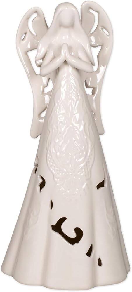 Amazon.com: White Lace Cutout Praying Angel Ceramic 12 inch
