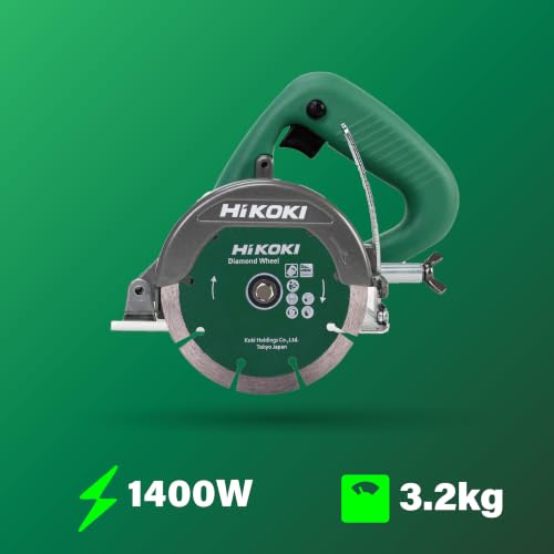 Image of HIKOKI CM5SCS9Z Marble Cutter | 1400W Copper Core Motor | 125mm Blade | 39mm Max Cutting Depth | 12000 RPM | Double Insulation | Hardened Steel Gears | Cold Circulation Cooling System
