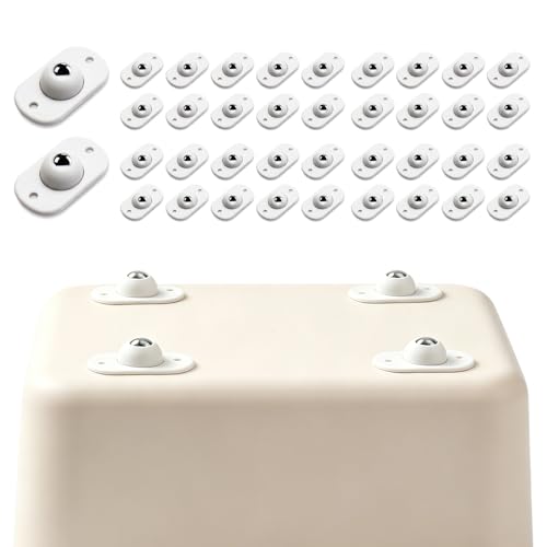Image of Self Adhesive Caster Wheels, Appliance Wheels with 360 Swivel Mini Rollers, Small Appliance Slider for Coffee Maker Air Fryer Storage Box Trash Can Furniture (36, White)