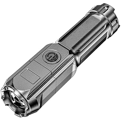 OCUhome LED Flashlight Zoomable Water Resistant Flash Light with 3 Modes 200M Max Lighting Distance Super Bright Rechargeable Flashlight for Emergency Outdoor Home Camping Hiking Black Cover